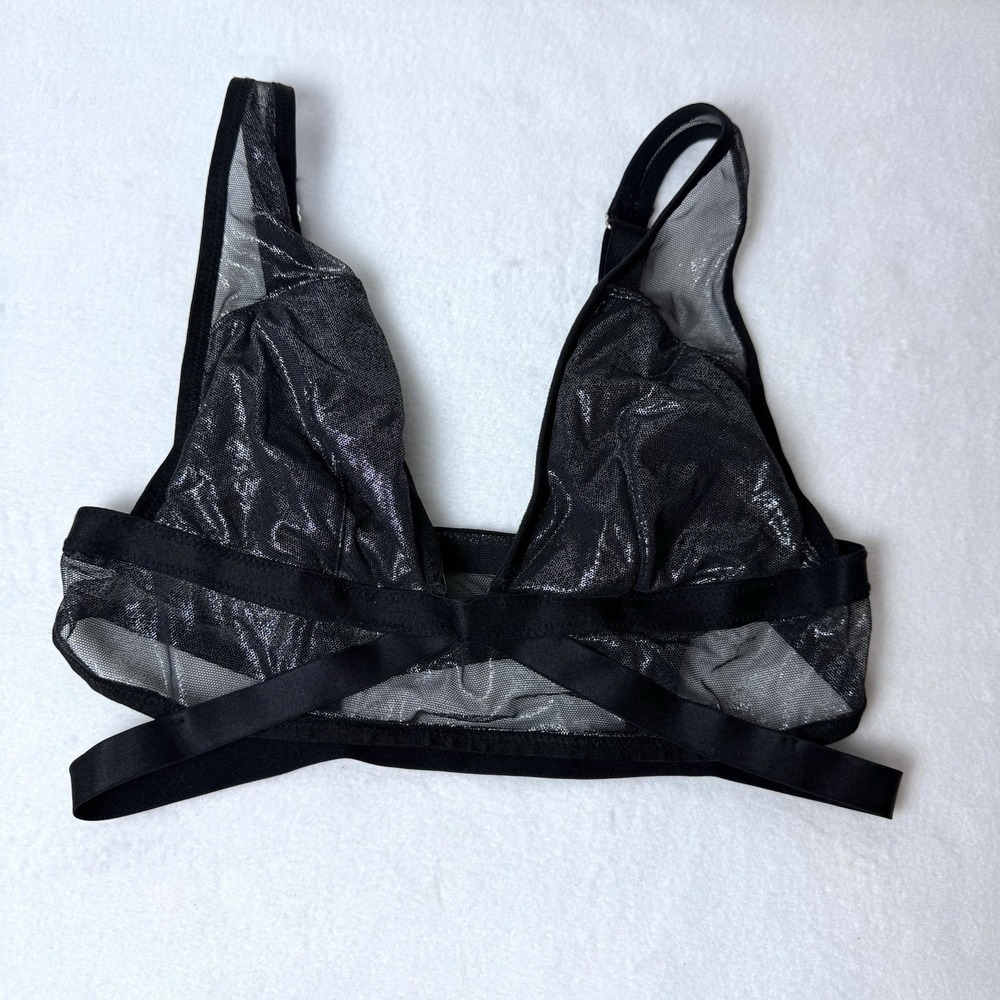 Victoria's Secret Black Sheer Caged Bralette Size Small Bra Whimsygoth *No Pads